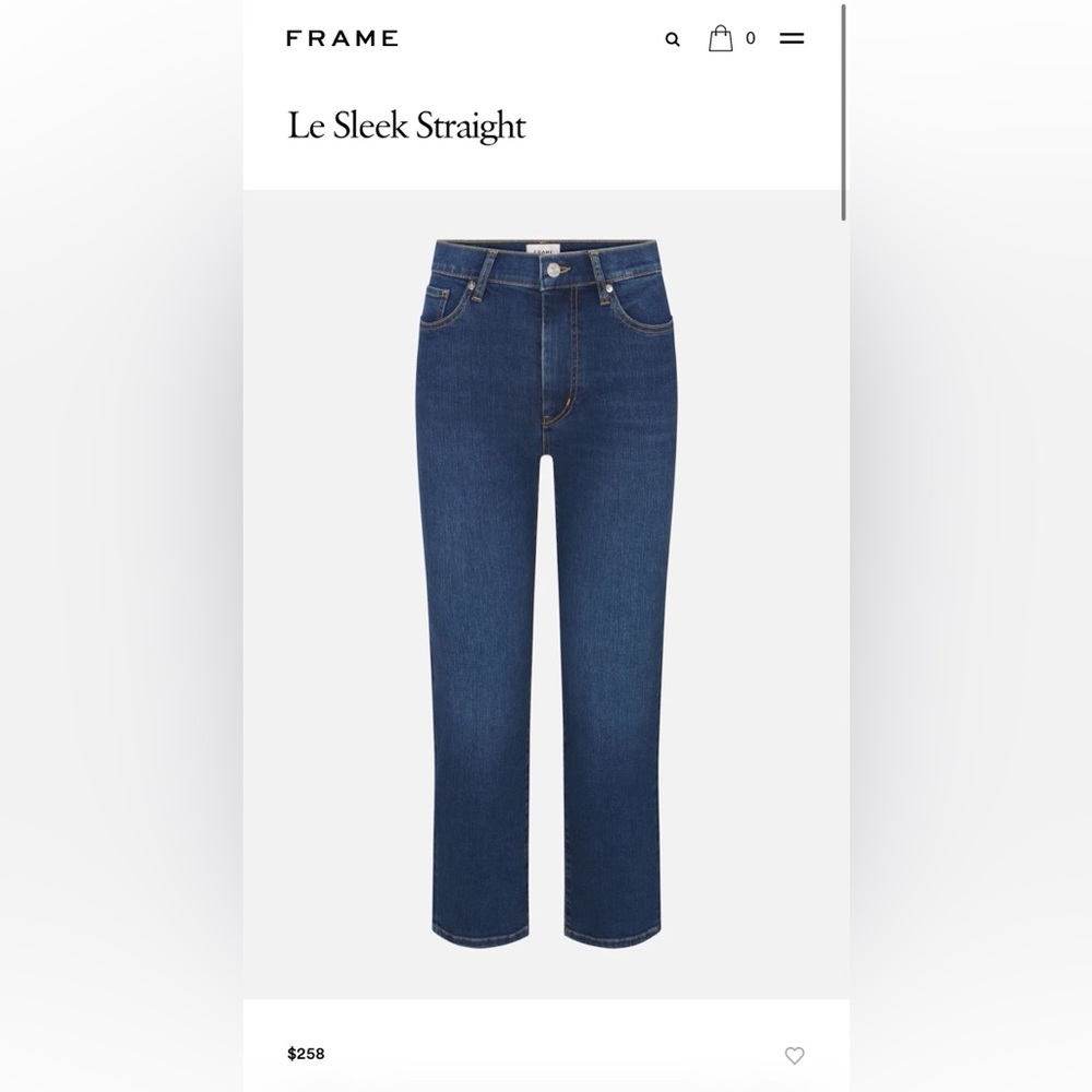 Frame Denim Dark Blue Straight Leg Jeans